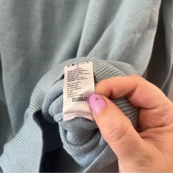 Lacoste Sky Blue V-Neck Sweater - Picture 5 of 8